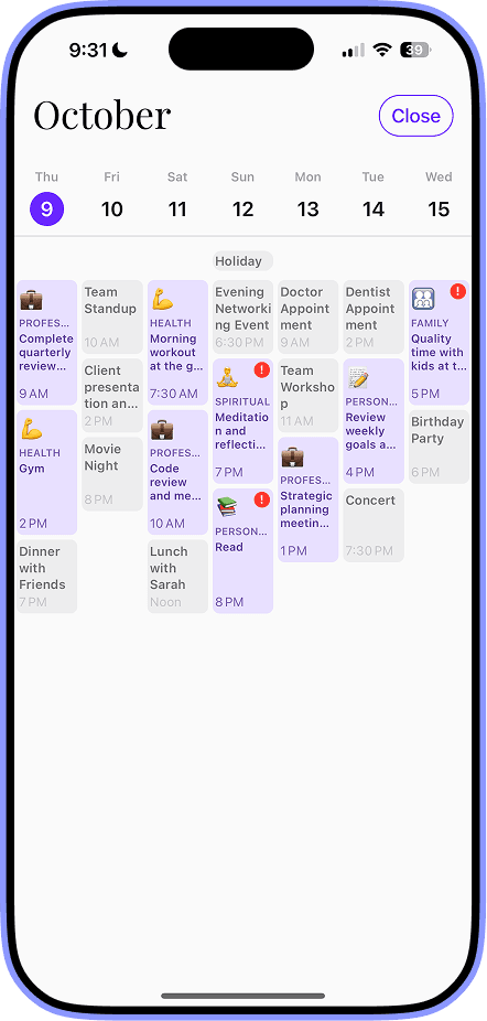 Time block the important